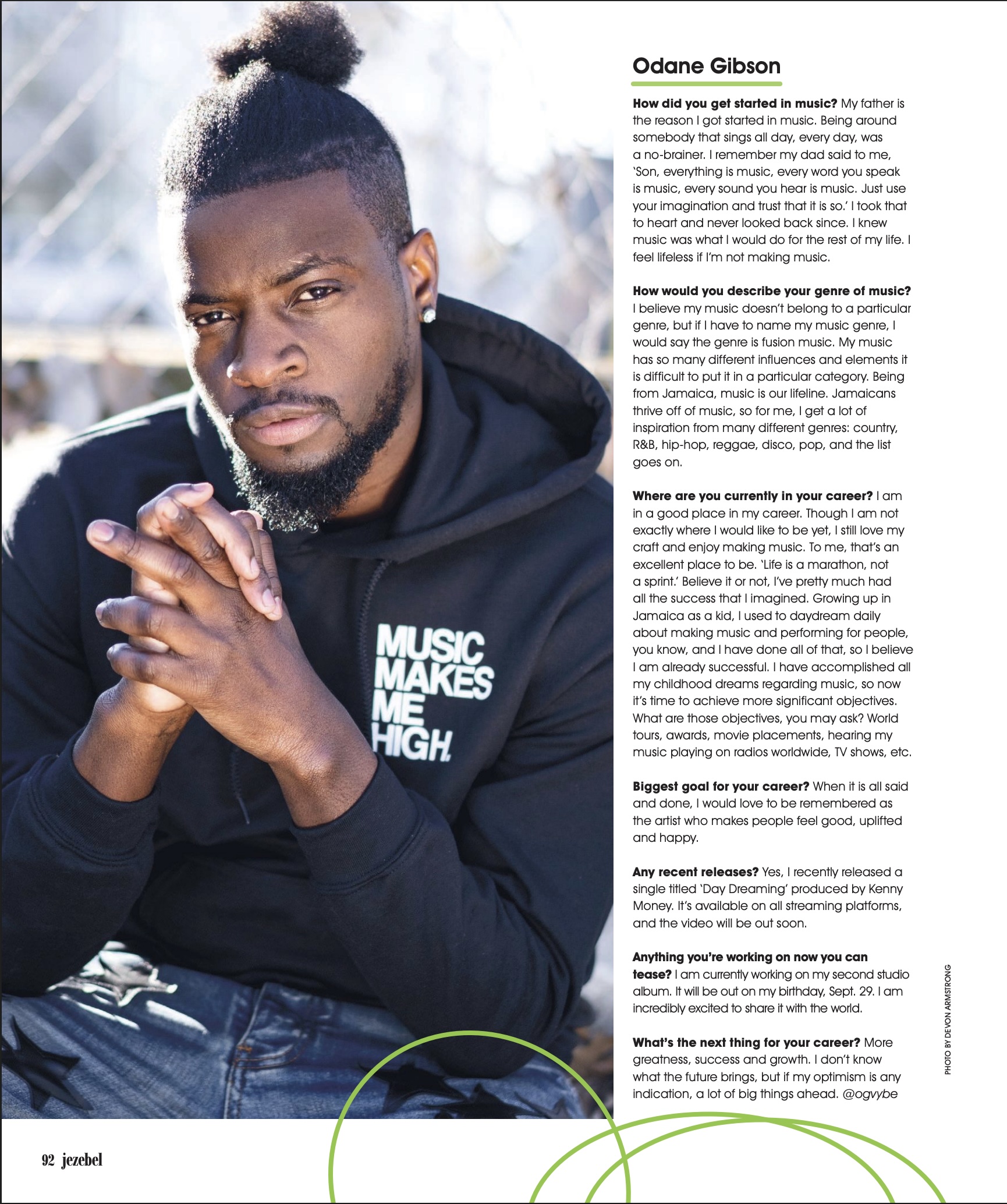 Odane Gibson magazine article page
